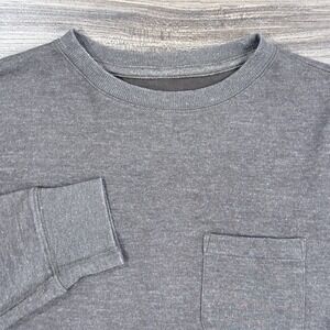 Vuori Sweatshirt Mens Heather Brown Crewneck Pocket Zip Side Pullover V218 Small